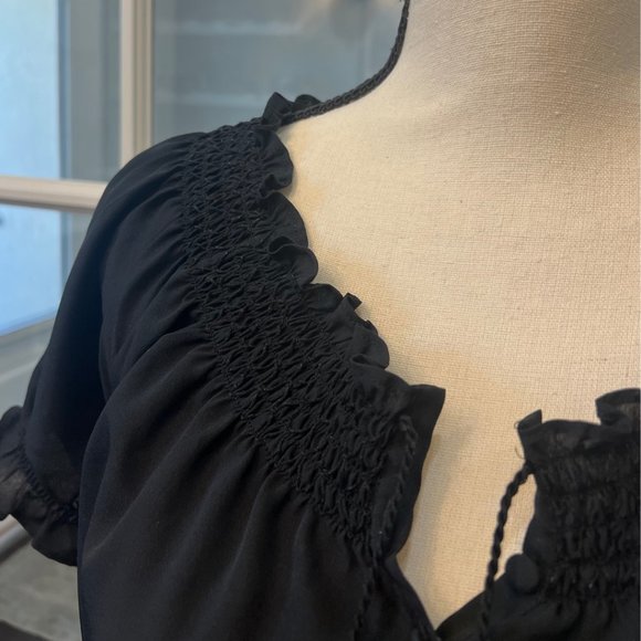 Joie Black Boho Shirt M - Picture 6 of 10